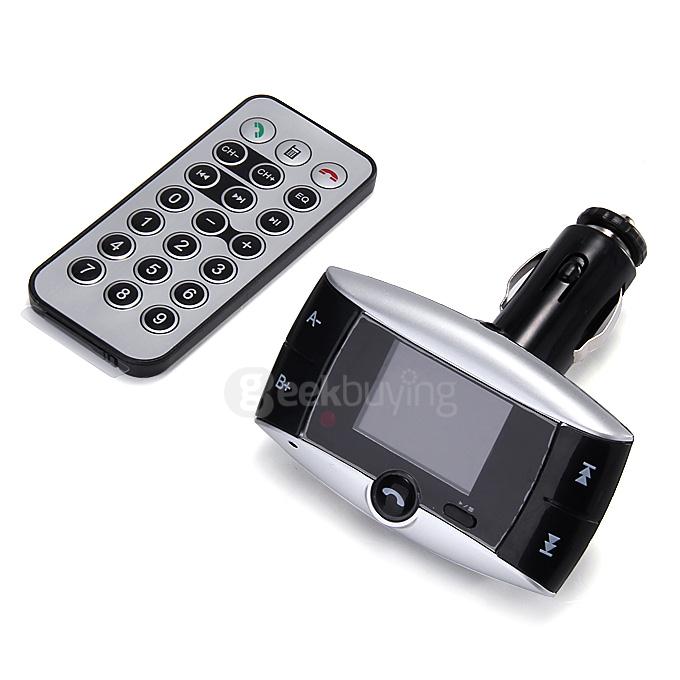 BT01 Bluetooth Handsfree Car Kit MP3 Player FM Transmitter Radio Adapter With LCD Screen Remote Control - Black + Silver