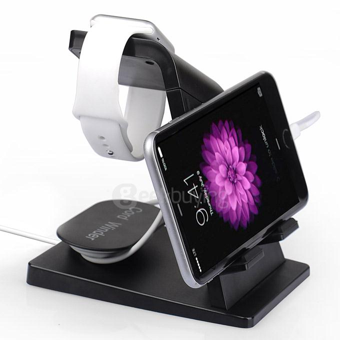 Itian A16 Charging Dock Station Holder for Apple iPhone iWatch iPad - Black