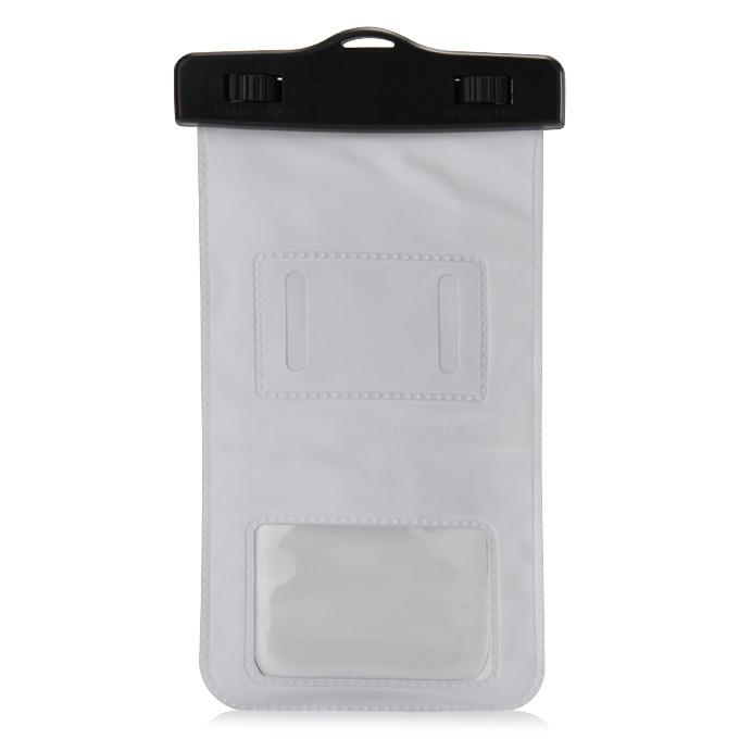 [Wholesale] 100pcs 5.5In Waterproof Case Soft Pouch Protective Cover With Compass For iPhone6 Plus Universal Smartphones- White
