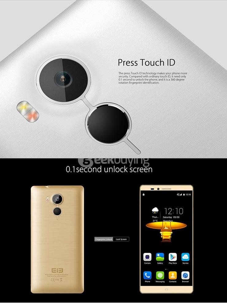 [HK Stock] Elephone Vowney Lite 5.5inch FHD Screen Android 5.1 3GB 16GB Smartphone 64bit MTK6795 Octa Core Touch ID Hotknot 4000mAh - Black