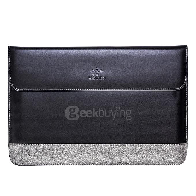 [Wholesale] 10pcs LENTION® Elegant Leather Sleeve Case for 13 Inch Macbook Air - Black + Silver
