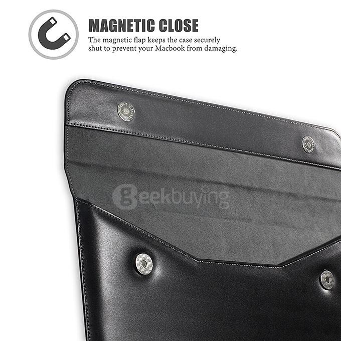 [Wholesale] 10pcs LENTION® Elegant Leather Sleeve Case for 13 Inch Macbook Air - Black + Silver
