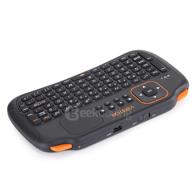 VIBOTON X1 Mini Wireless 2.4GHz Keyboard With Touchpad Fly Air Mouse QWERTY Layout for Android TV Box/ PC/ Tablet - Black