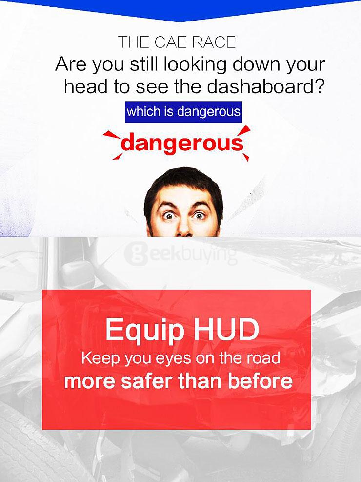 Q7 5.5'' GPS HUD Head Up Display Windscreen Projector Model Display - Black