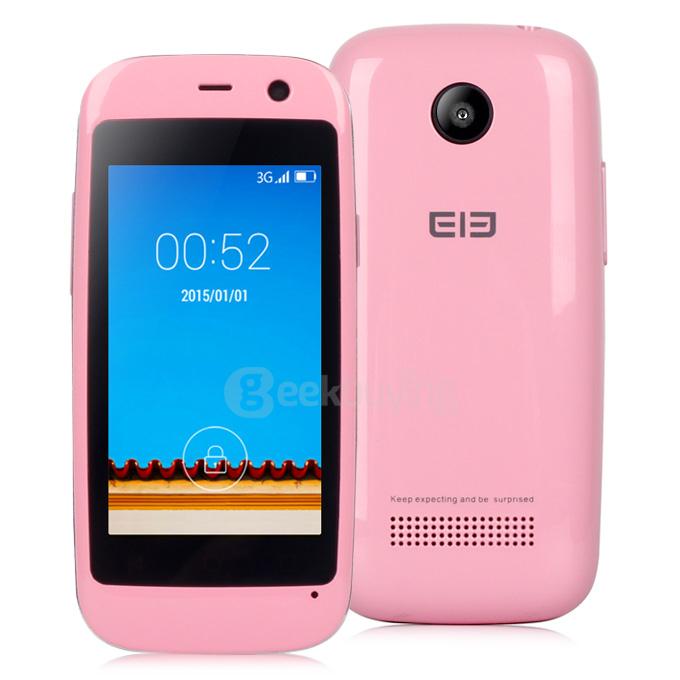 [HK Stock] Elephone Q 2.45inch Android 4.4 OS 512MB RAM 4GB ROM Smartphone MT6572W Dual Core 3G GPS Mini Phone Dual Camera - Pink