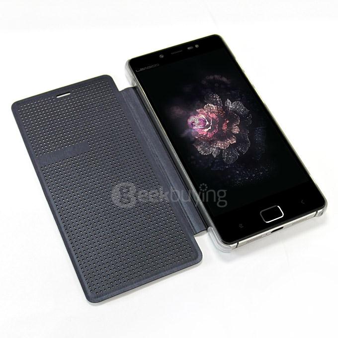 Original Protective PU Leather Hard Flip Cover Case with Back Shell for LEAGOO Elite 1 Smartphone - Black