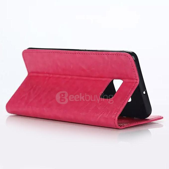 Protective Leather Case With Holder/Card Slots/Wallet For Samsung S6 Edge Plus - Pink