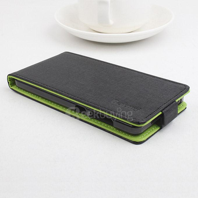 Contrast Color Protective Hard Cover Flip Stand Leather Case for Xiaomi M4i mi4i mi 4i 5.0inch Smartphone - Black
