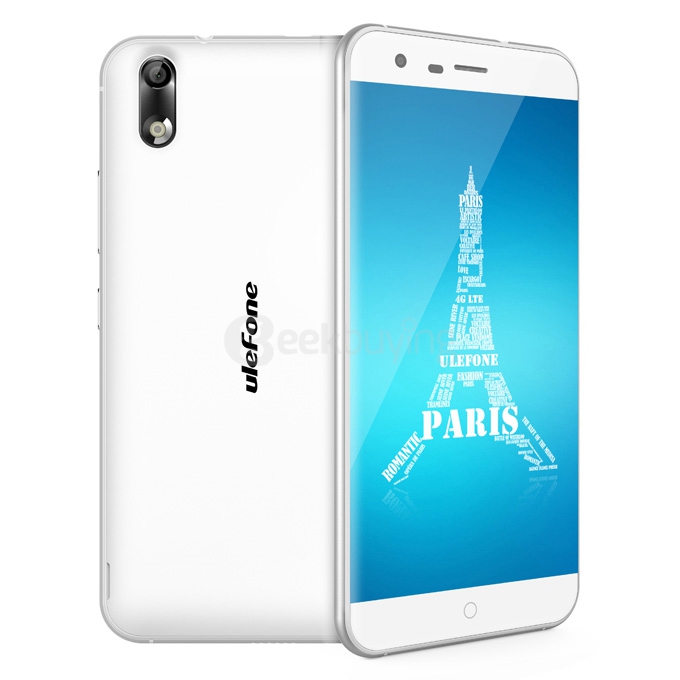Ulefone Paris 5inch Android 5.1 2GB 16GB 4G Smartphone 64Bit MTK6753 Octa Core 13.0MP OTG Miracast Hotknot Gorilla 3 - White