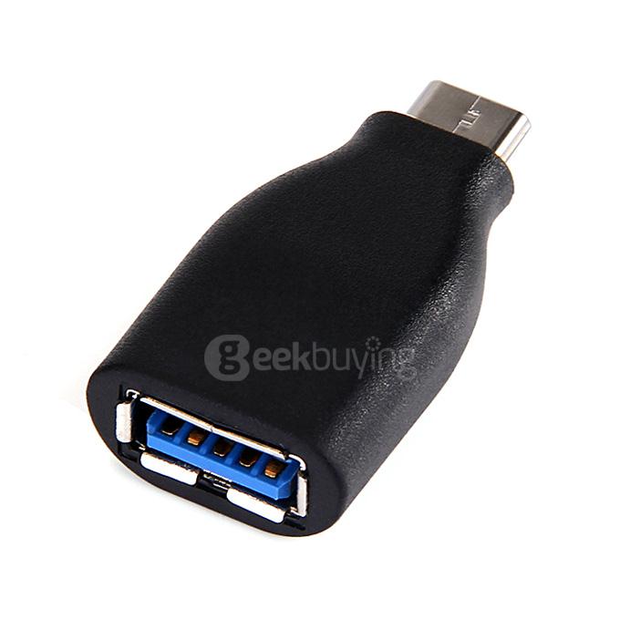 USB-C Male to USB3.0 Female Data Adapter USB3.1 Type-C Converter for Macbook/Chromebook/Nokia N1/LeTV/OnePlus 2 Smartphones - Black