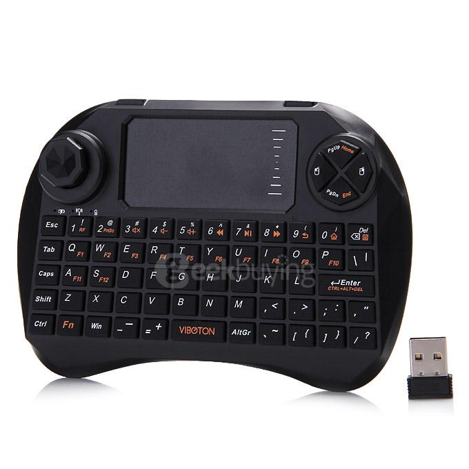 VIBOTON X3 Mini Wireless Fly Air Mouse Keyboard With Touchpad Handheld Remote Controller for Android TV Box/ PC/ Tablet - Black
