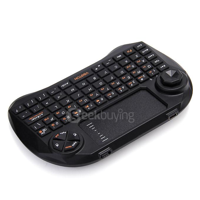 VIBOTON X3 Mini Wireless Fly Air Mouse Keyboard With Touchpad Handheld Remote Controller for Android TV Box/ PC/ Tablet - Black