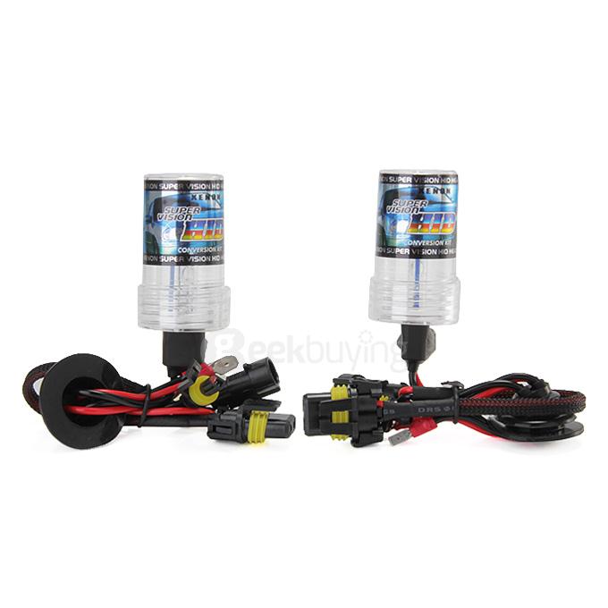 10000K Car H3 55W HID Xenon Headlight Light Lamp Bulb Replacement - Black + White ( One Pair )