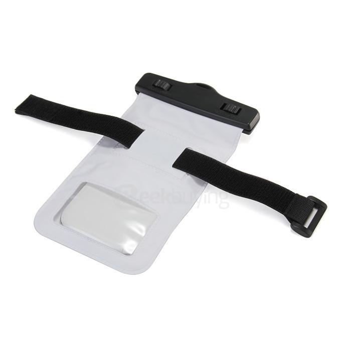 [Wholesale] 100pcs 5.5In Waterproof Case Soft Pouch Protective Cover With Compass For iPhone6 Plus Universal Smartphones- White