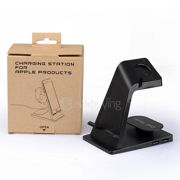 Itian A16 Charging Dock Station Holder for Apple iPhone iWatch iPad - Black