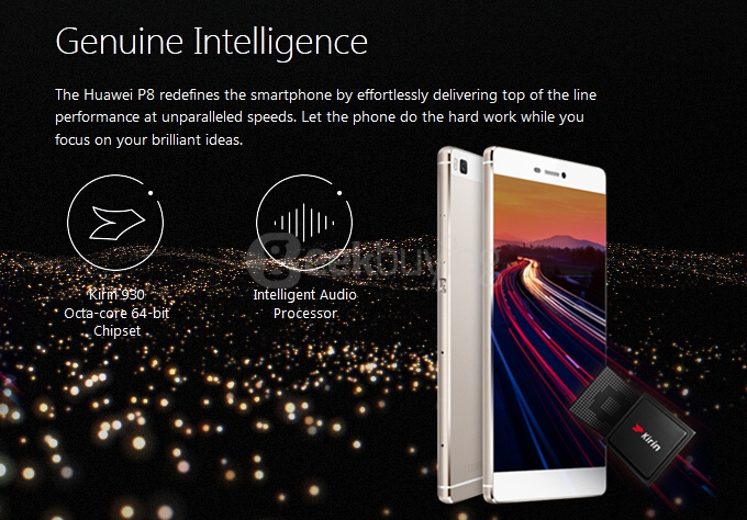 [HK Stock]HUAWEI P8 5.2inch FHD Android 5.0 3GB 16GB 4G LTE Smartphone 0.8mm Narrow Frame Hisilicon Kirin 930 Octa Core 2.0GHz Smart WiFi - Gray