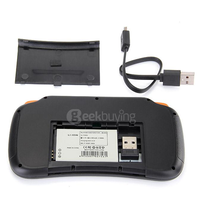 VIBOTON X1 Mini Wireless 2.4GHz Keyboard With Touchpad Fly Air Mouse QWERTY Layout for Android TV Box/ PC/ Tablet - Black