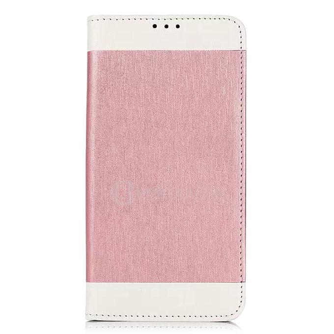 White Side Protective Leather Case With Holder/Card Slots/Wallet For Samsung Galaxy S6 Edge Plus - Pink