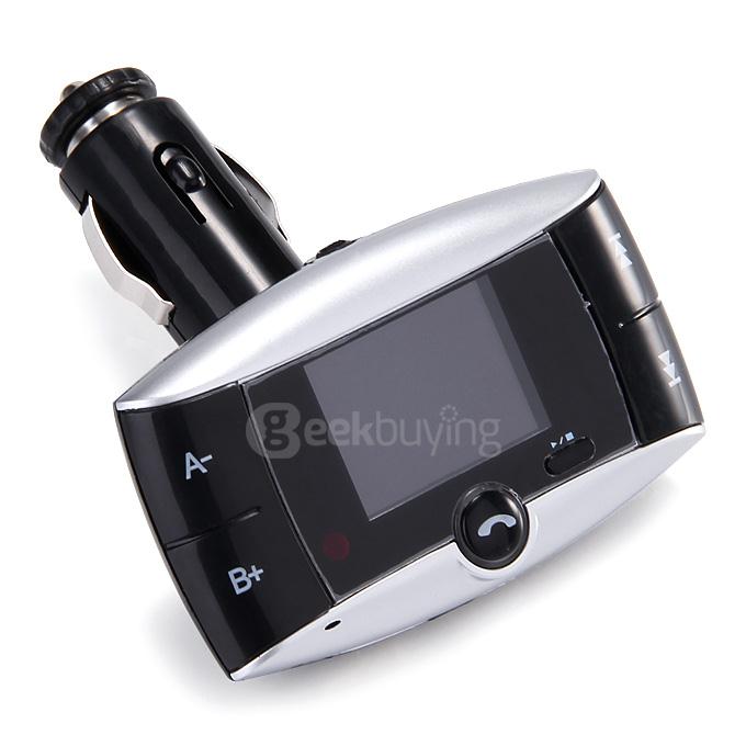BT01 Bluetooth Handsfree Car Kit MP3 Player FM Transmitter Radio Adapter With LCD Screen Remote Control - Black + Silver
