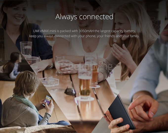 UMI EMAX Mini 4G LTE 5.0inch FHD Android 5.0 2GB 16GB Smartphone 64bit Qualcomm 615 Octa Core 1.5GHz 13.0MP OTG - Black