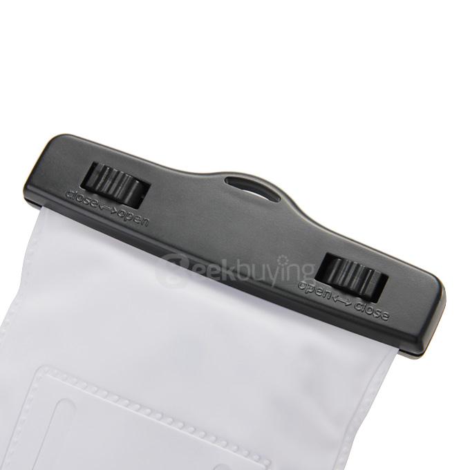 [Wholesale] 100pcs 5.5In Waterproof Case Soft Pouch Protective Cover With Compass For iPhone6 Plus Universal Smartphones- White