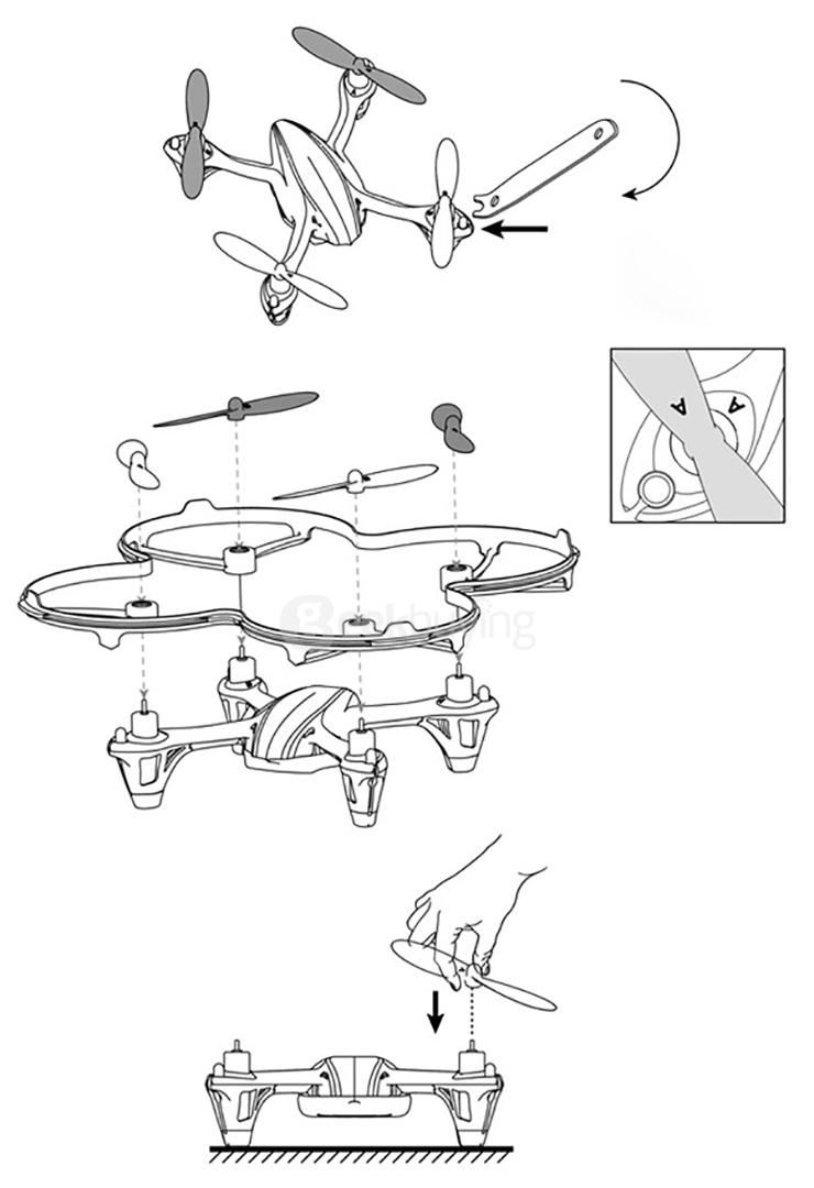 Hubsan X4 H107C 4CH RC Quadcopter 2.4G 6 Axis Gryo 0.3MP Camera RTF - Red & White