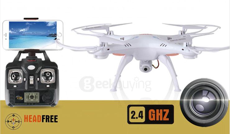 Syma X5SW Explorers 2 Wifi Headless Mod FPV RC Quadcopter 0.3MP Camera 2.4GHz 6-axis 360 Degree Eversion RTF - Red