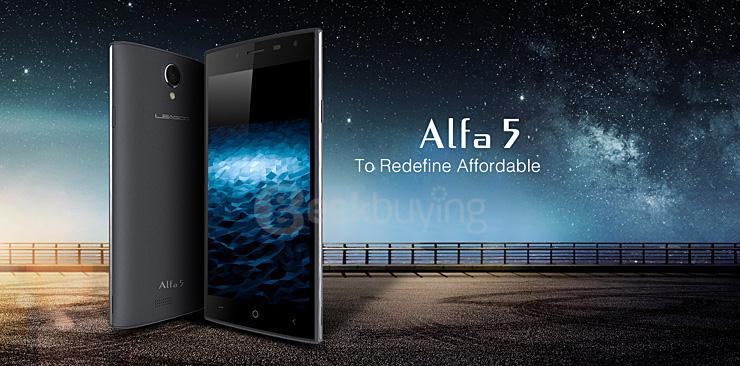 [HK Stock] LEAGOO Alfa 5 Smartphone 5.0inch IPS HD Spreadtrum SC7731 Quad core 1.3GHz 1GB RAM 8GB ROM 3G GPS Smart Wake - Black