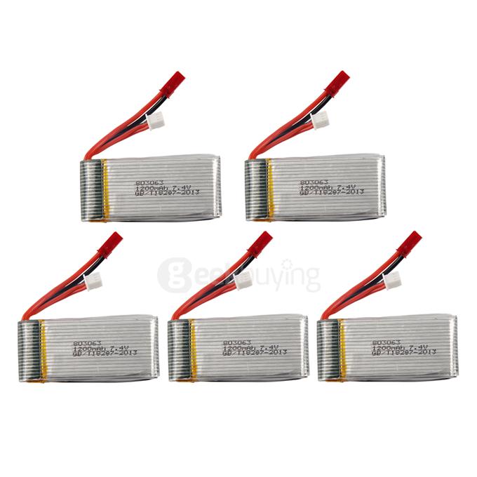 5PCS 7.4V 1200mA Battery Spare Parts For MJX X101