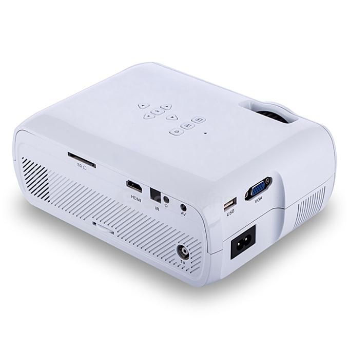 UHAPPY U80 HD Home Projector 800x480 1000LM Multimedia Projector USB/HDMI/TV/DTV/AV/YPBPR/VGA Input -White