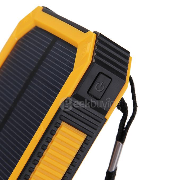 30000mAh Universal Solar Power Panel Charger Dual USB Power Bank for iPhone iPad Mobile Phones MP3 - Yellow