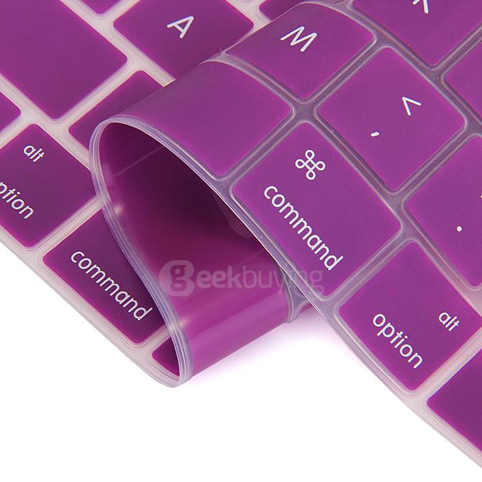[Wholesale] 10 pcs Waterproof Dustproof Silicone Keyboard Protective Film Protector Cover for 12inch US Apple Macbook - Purple