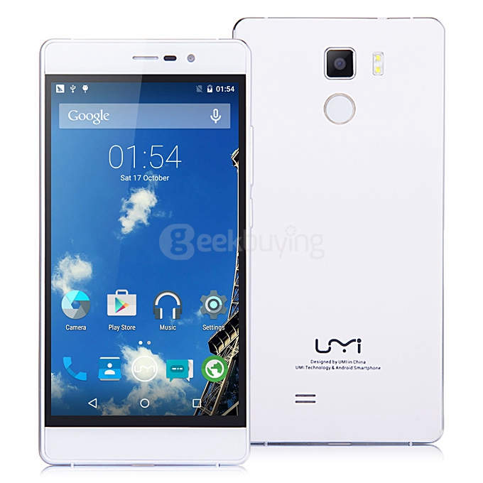 UMI Fair 5.0inch HD 4G FDD-LTE Android 5.1 1GB 8GB Smartphone 64bit MT6735 Quad Core TOUCH ID 13.0MP Camera - White