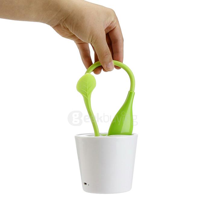 Bean Sprout Adjustable USB LED Desk Table Lamp Light with Pen Storage Organizer for Office Work Study - Green