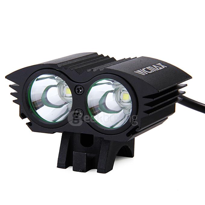 A21 2 Cell*CREE XM-L U2 2400LM LED Bicycle Flashlight - Black