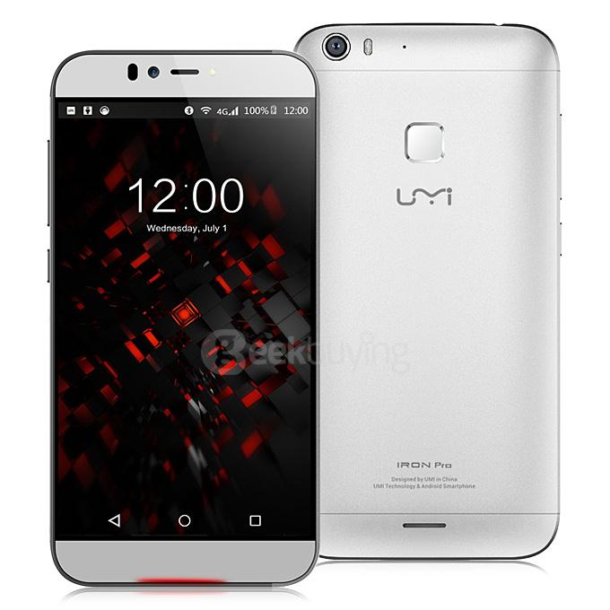 [HK Stock] UMI IRON Pro 4G LTE 5.5inch FHD Android 5.1 3GB 16GB Smartphone 64bit MTK6753 Octa Core 1.3GHz 13.0MP Touch ID - Silvery White