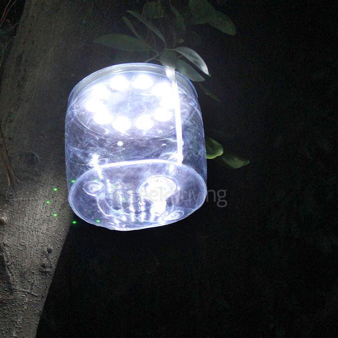 Portable Inflatable 10-LED RGB Light Solar Powered Folding Lantern w/ 8-Mode - White Light