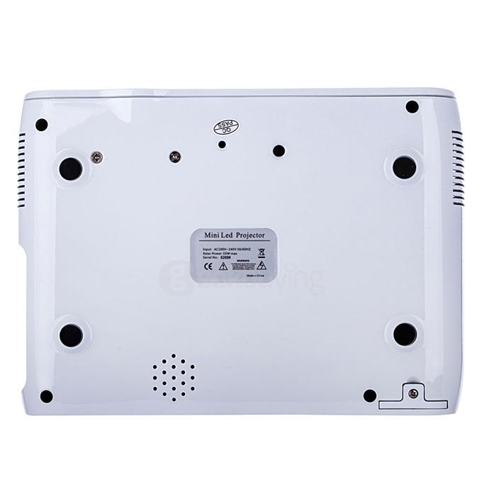 UHAPPY U80 HD Home Projector 800x480 1000LM Multimedia Projector USB/HDMI/TV/DTV/AV/YPBPR/VGA Input -White