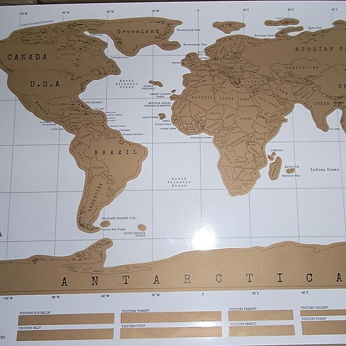World Scratch Wall Map Poster In Tube