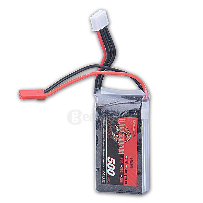 Wild Scorpion 7.4V 500mAh 25C Battery 3Cell JST Plug