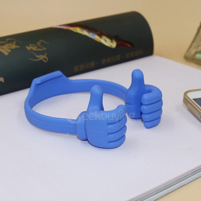 Silicone Thumb OK Design Stand Holder For Mobile Phone Android Phone Tablets iPad mini - Blue