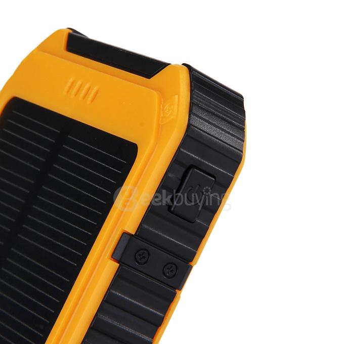 18000mAh Universal Solar Power Panel Charger Dual USB Power Bank for iPhone iPad HTC Lenovo Nokia - Yellow