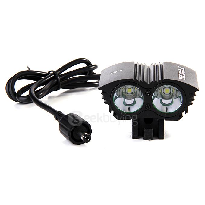 A21 2 Cell*CREE XM-L U2 2400LM LED Bicycle Flashlight - Black