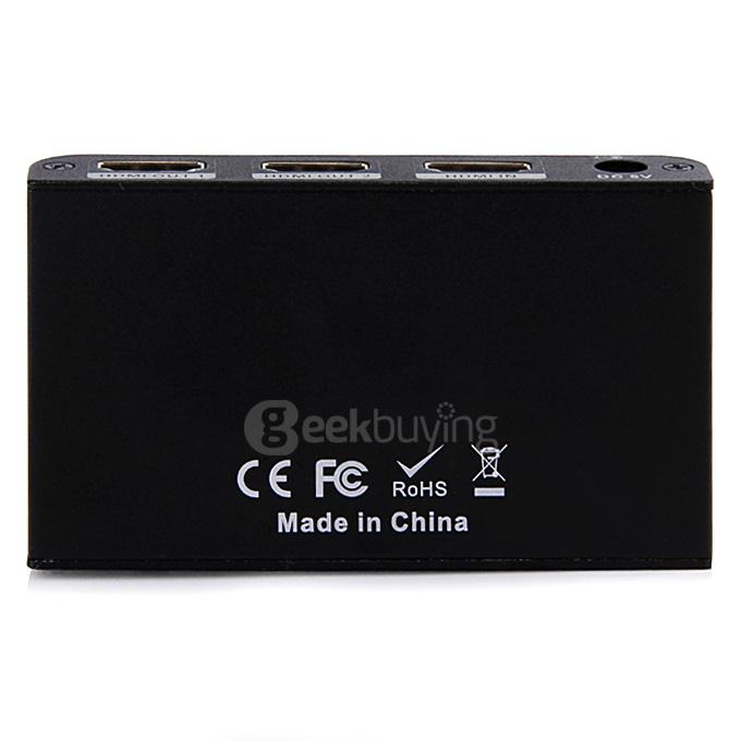 HDV-A12 UHD 4K*2K 3D HDMI 1x2 Splitter Audio Converetr Adapter 1080P HDMI Switcher Support HDCP for TV DVD - Black