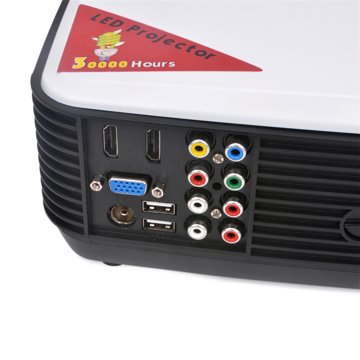 ProHome PH5 500 Lumens 800*600 LED Projector Home Theater with HDMI USB VGA Input - White