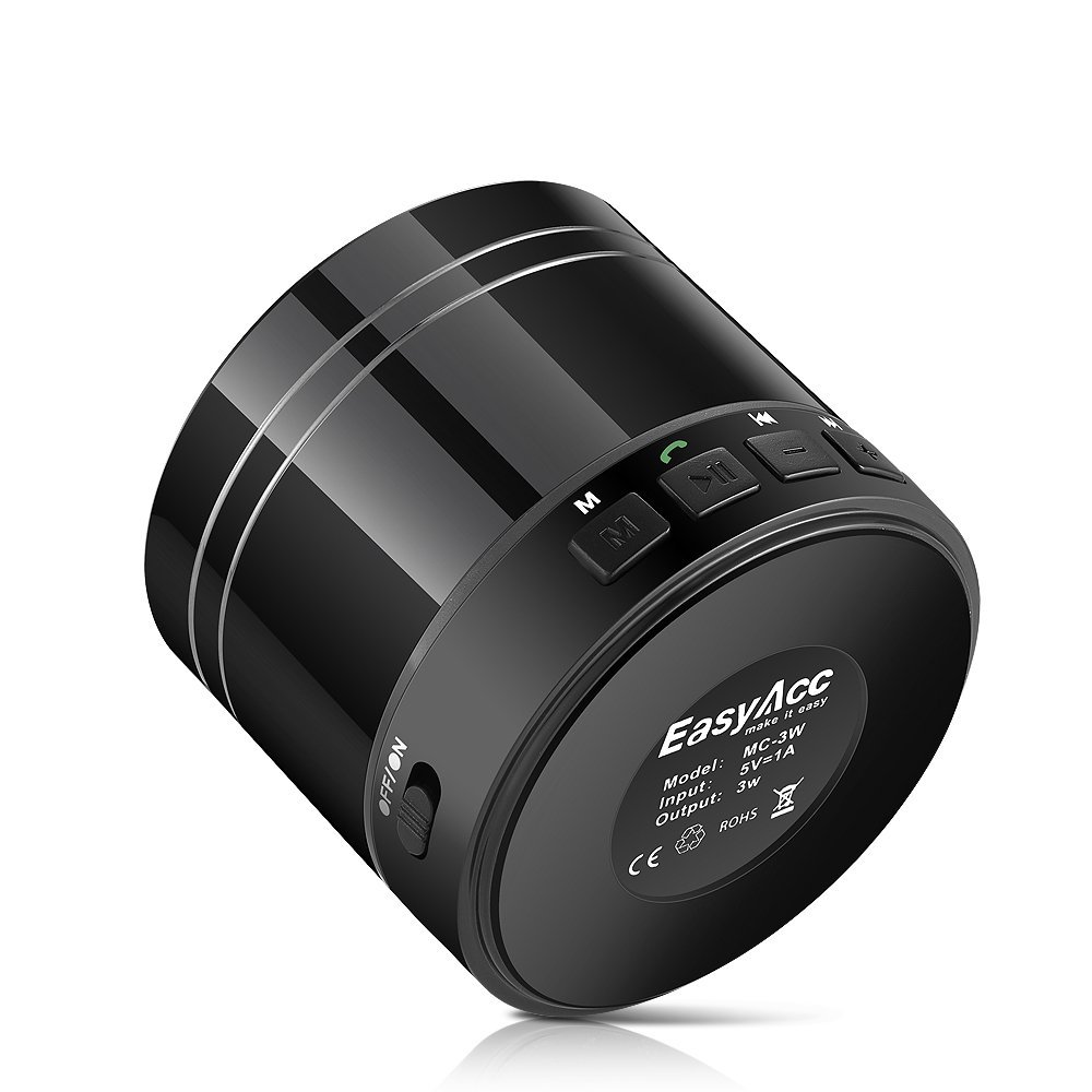 EasyAcc P6697 Shockproof Portable Wireless Bluetooth Speaker With MIC Support Micro SD Card Playing & FM - Black