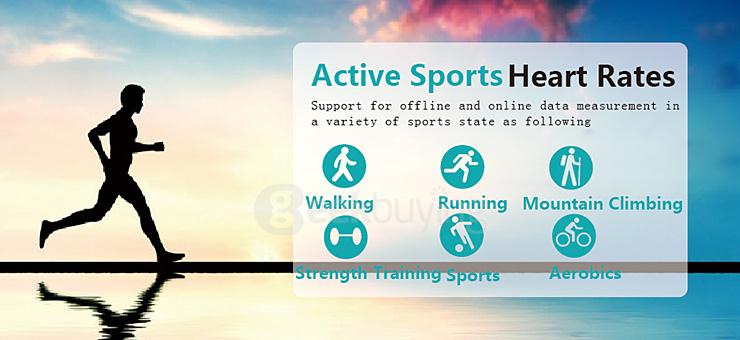 Makibes JW018 BT4.0 Smartband Wristband with Heart Rate Monitor Activity Tracker for IOS & Android - Black