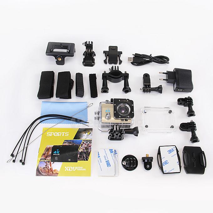 X1 Allwinner V3 Ultra HD DV Sport Camera with 16.0M Pixels 1080P H.264 170 Degrees Wide Angles WiFi Function - Gold
