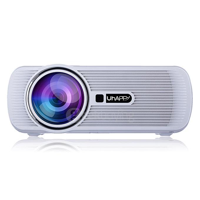 UHAPPY U80 HD Home Projector 800x480 1000LM Multimedia Projector USB/HDMI/TV/DTV/AV/YPBPR/VGA Input -White