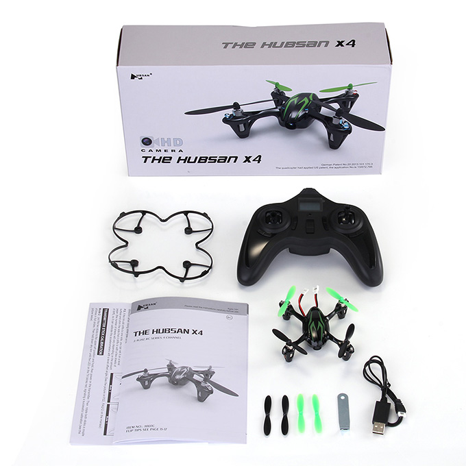 Hubsan X4 H107C 4CH RC Quadcopter 2.4G 6 Axis Gryo 2.0MP Camera RTF - Black & Green